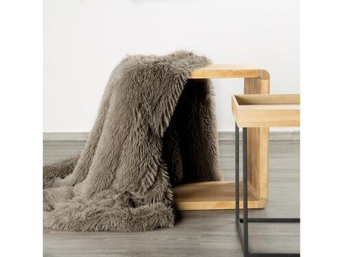 Jemná chlpatá deka s vysokým vlasom - Tifany, béžová 70 x 160 cm